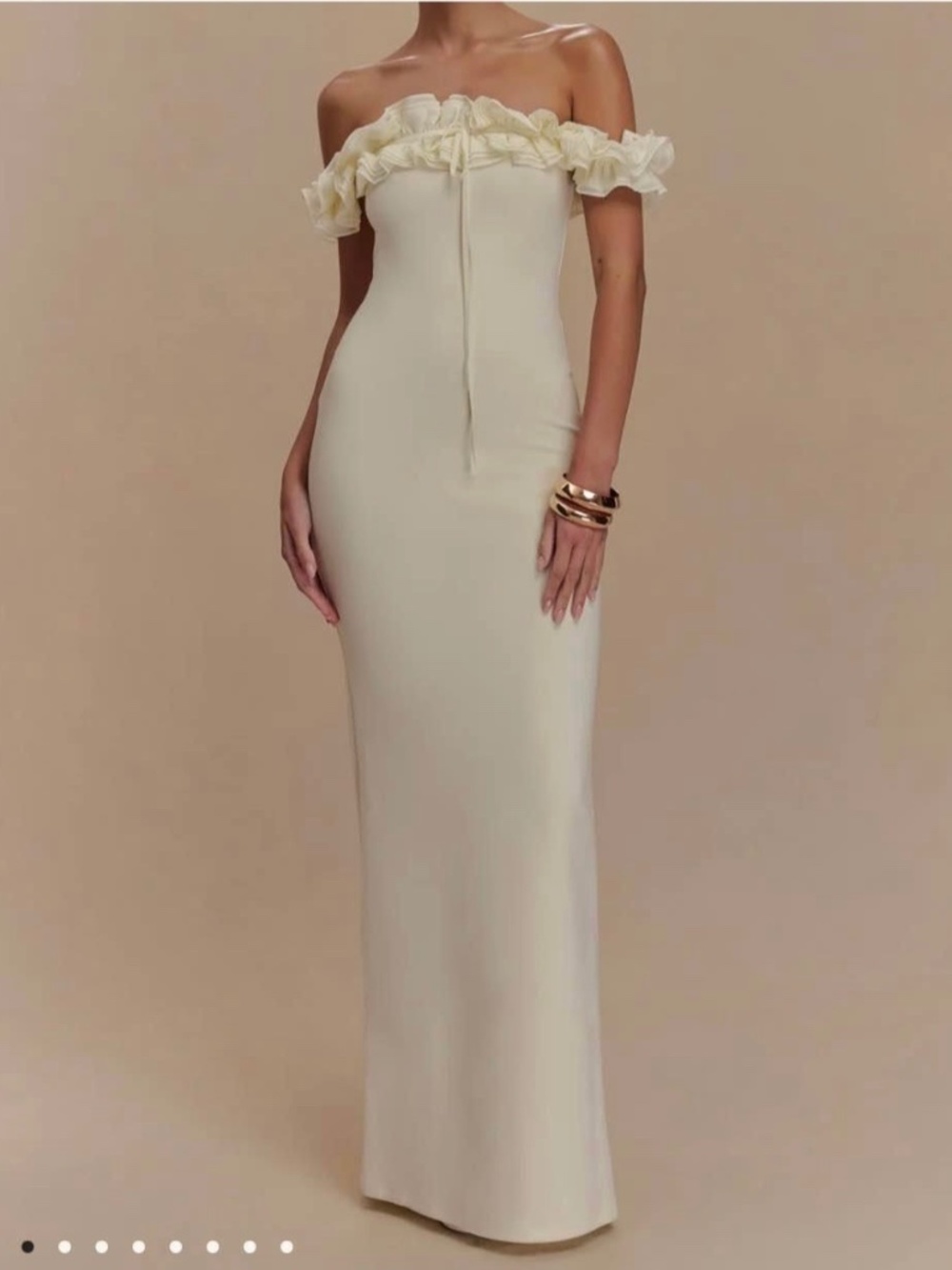 Meshki ‘Nova’ Ruffle Off Shoulder Maxi Dress